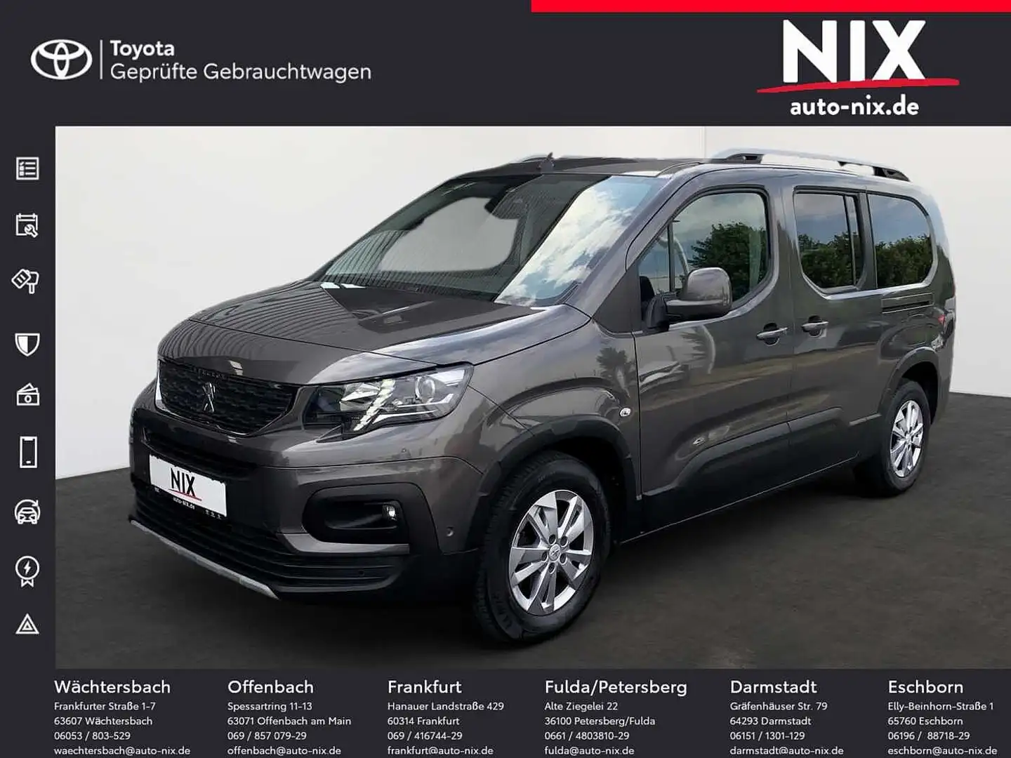 Peugeot Rifter 1.2 130 Allure L2 8AT 7 Sitzer AHK 8-Fach Grau - 1