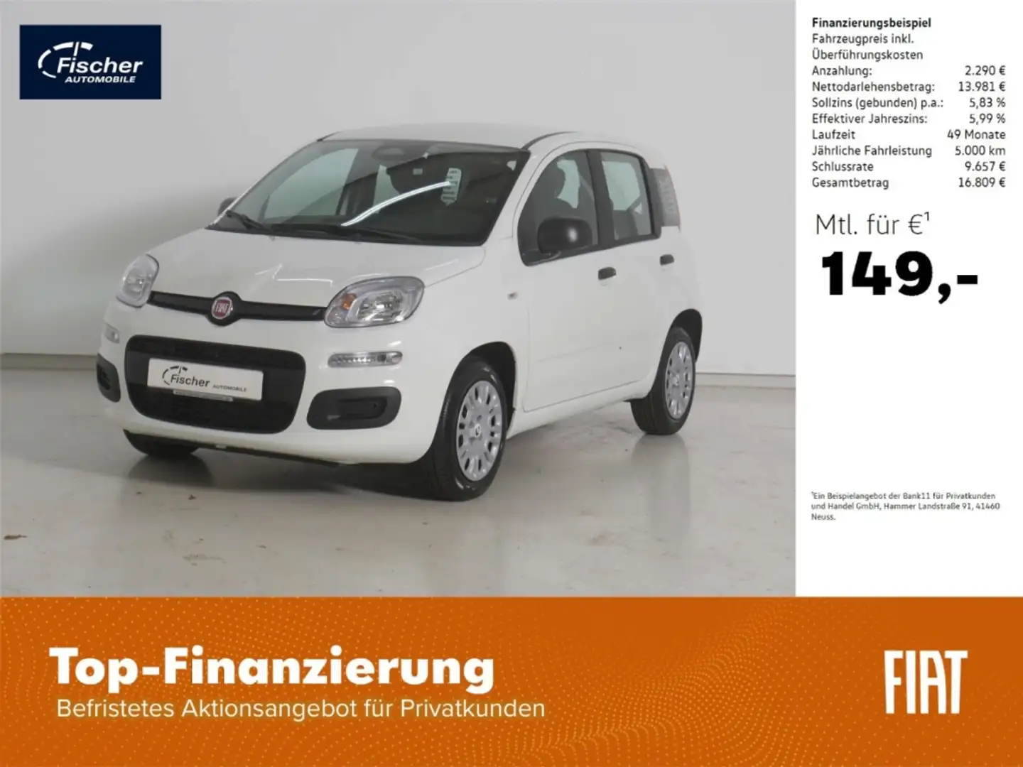 Fiat Panda 1.0 GSE Hybrid Pandina Icon Blanc - 1
