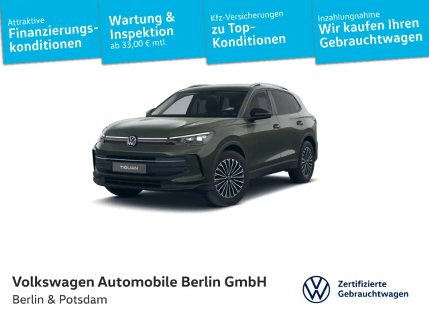 Volkswagen Tiguan 2.0TDI DSG GOAL NAVI AHK KAMERA LED+ Grün - 1