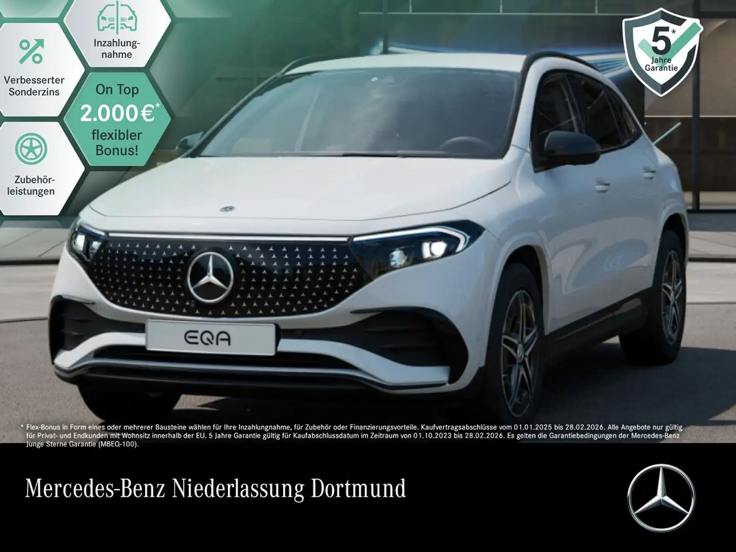 Mercedes-Benz EQA 350 4M AMG+NIGHT+PREMIUM+360+MEMORY+BURMESTER Weiß - 1