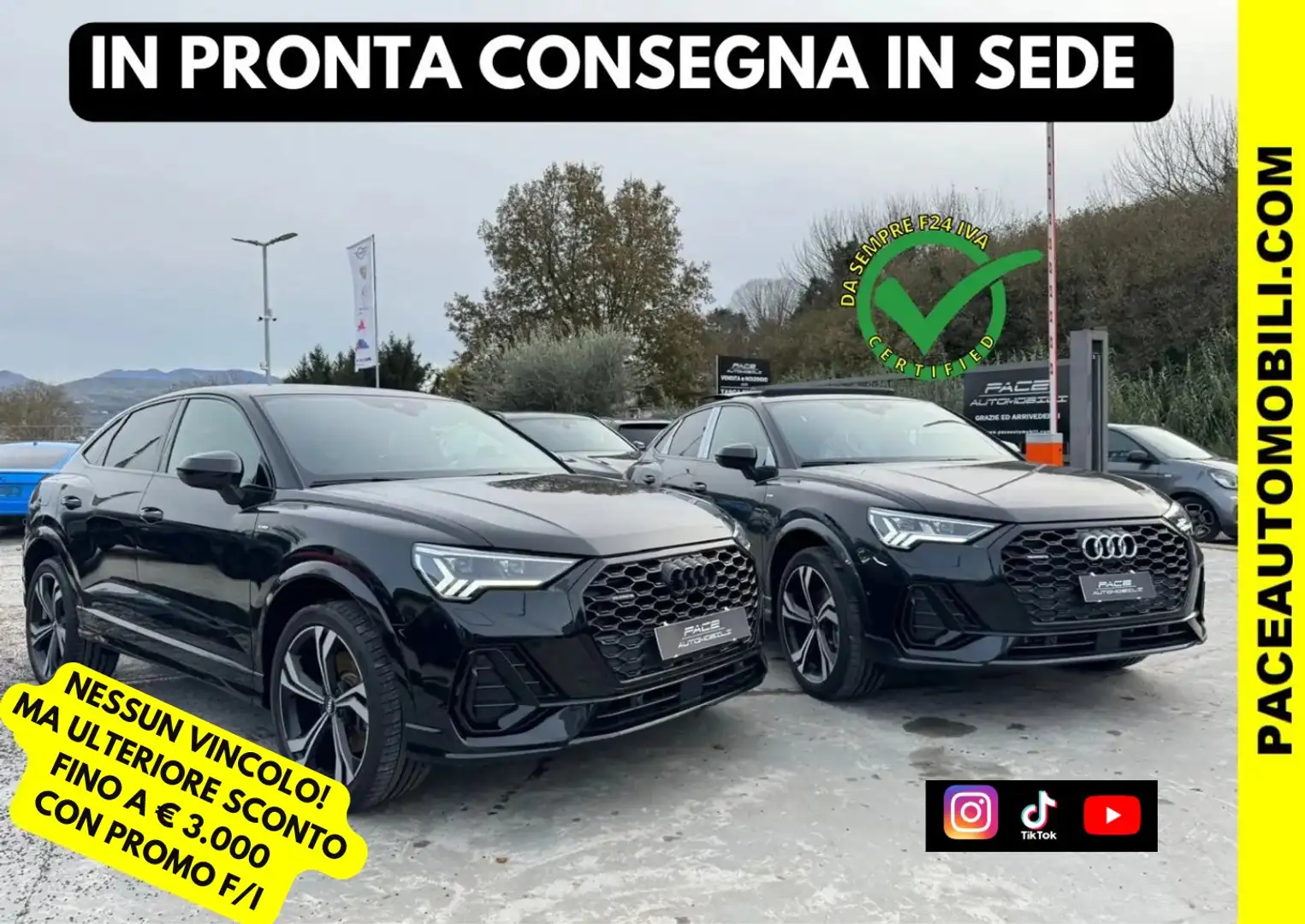 Audi Q3 45 BLACK SLINE S-LINE SPB SPORTBACK EDITION TETTO Nero - 1