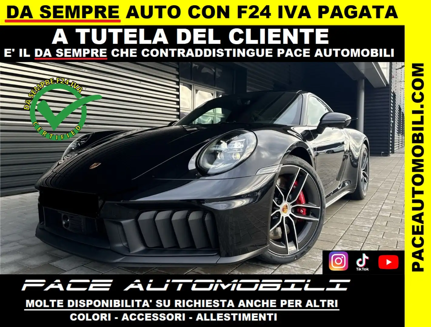 Porsche 992 NEW 911 992.2 GTS AERO KIT SPORT CHRONO CARBON ACC Noir - 1