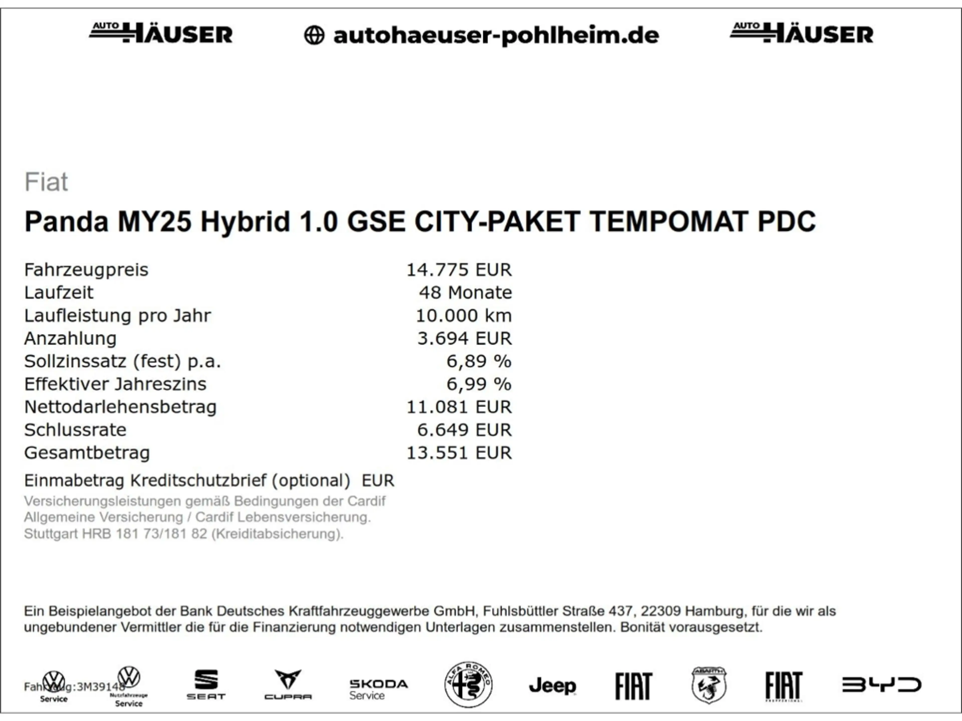 Fiat Panda MY25 Hybrid 1.0 GSE CITY-PAKET TEMPOMAT PDC — photo 2