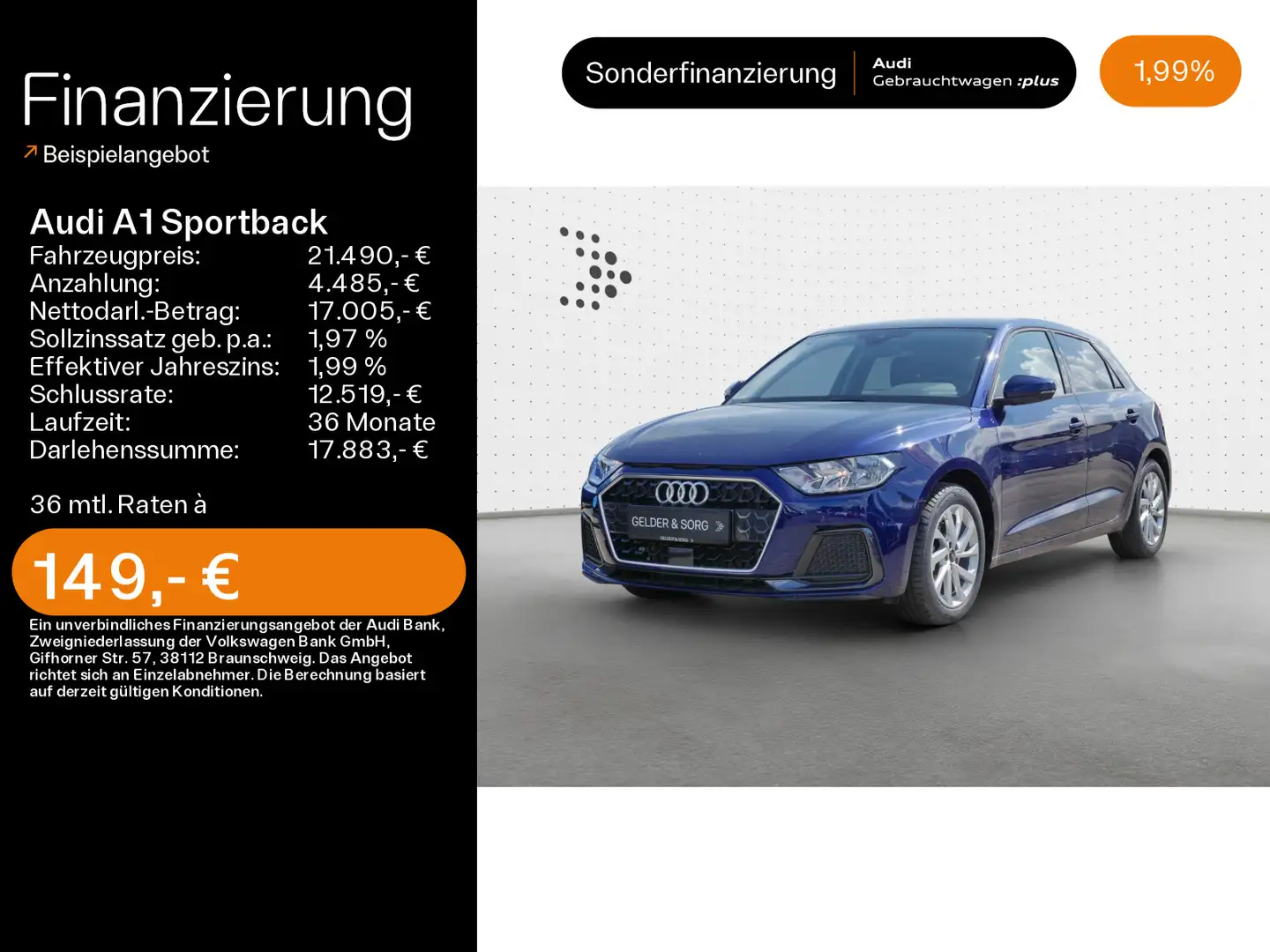 Audi A1 Advanced 25 TFSI LED*sound*virtual* Bleu - 1