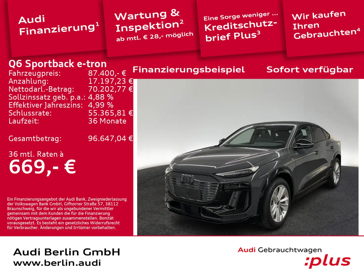 Audi Q6 e-tron quattro Grau - 1