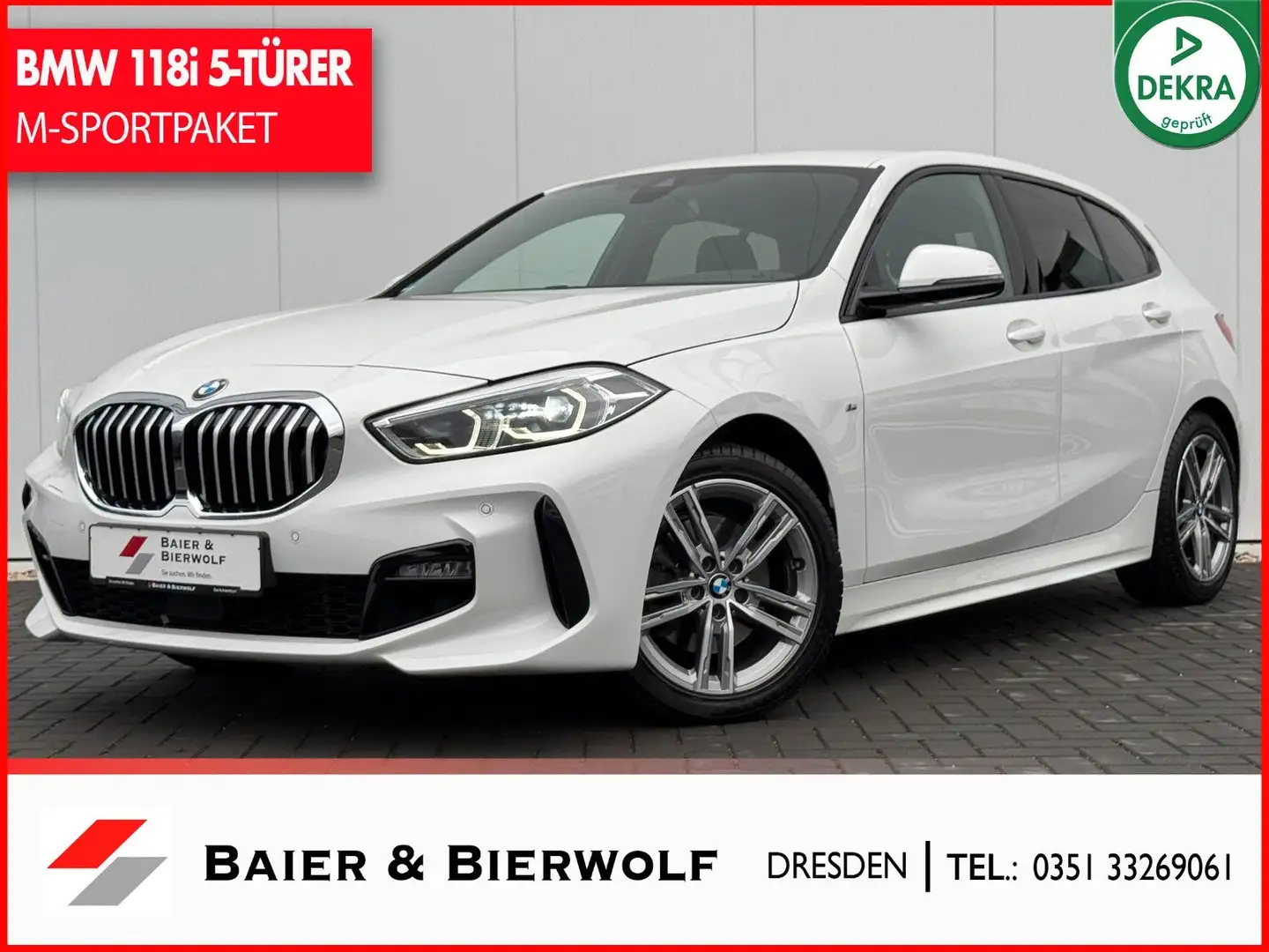 BMW 118 i M SPORTPAKET LED PDC NAVI SHZ WENIG KM Weiß - 1