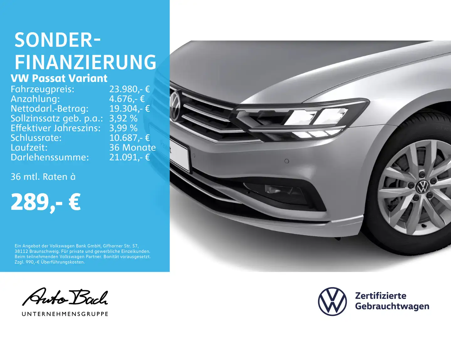 Volkswagen Passat Variant 2.0 TDI "Business" DSG Navi LED A Silber - 1