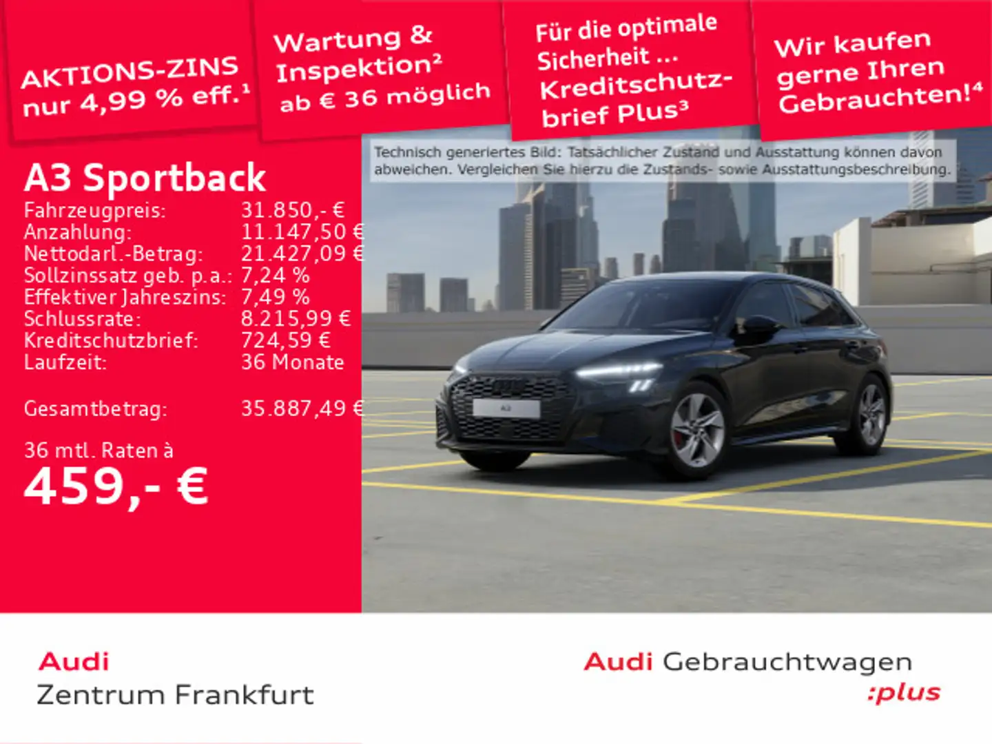 Audi A3 35 TFSI S tronic S line Matrix-LED Schwarz - 1