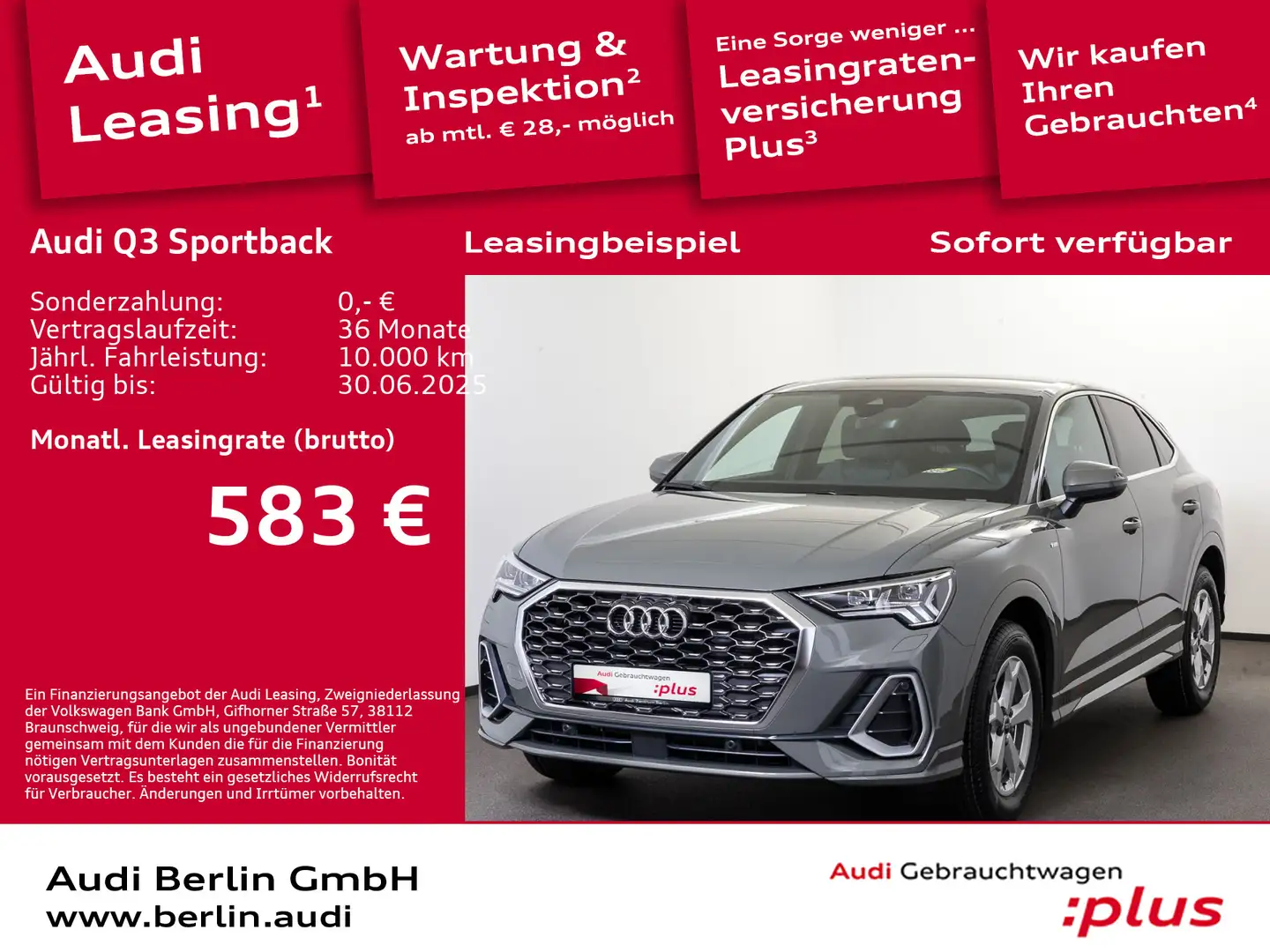 Audi Q3 S line 35 TDI S tronic Grau - 1