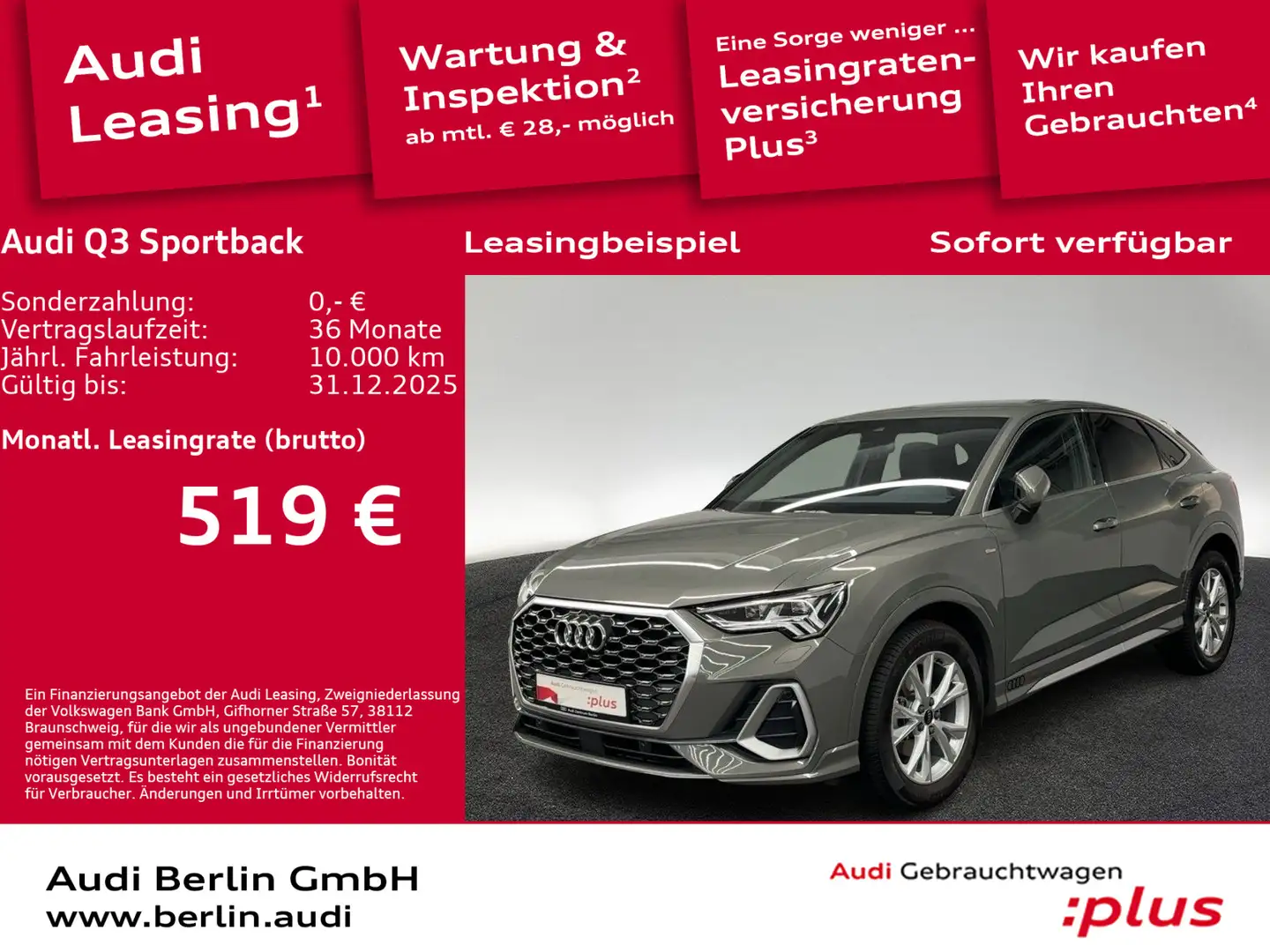 Audi Q3 S line 35 TDI S tr. RFK NAVI MATRIX Grey - 1