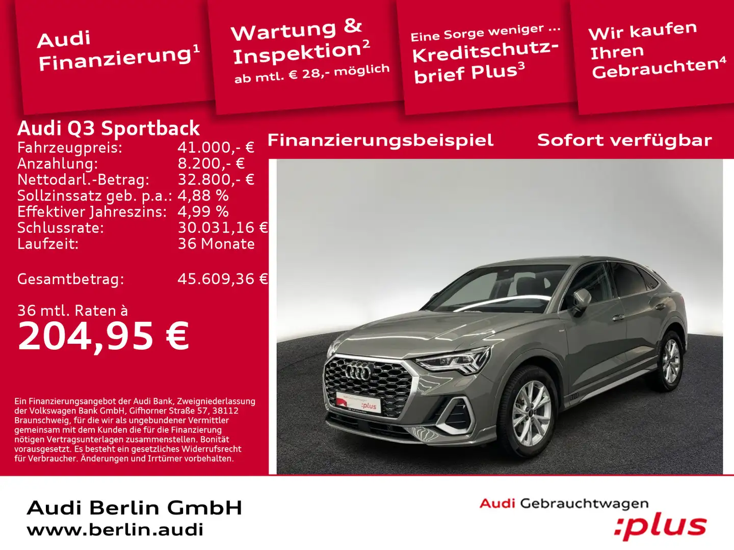Audi Q3 S line 35 TDI S tr. RFK NAVI MATRIX Grau - 1