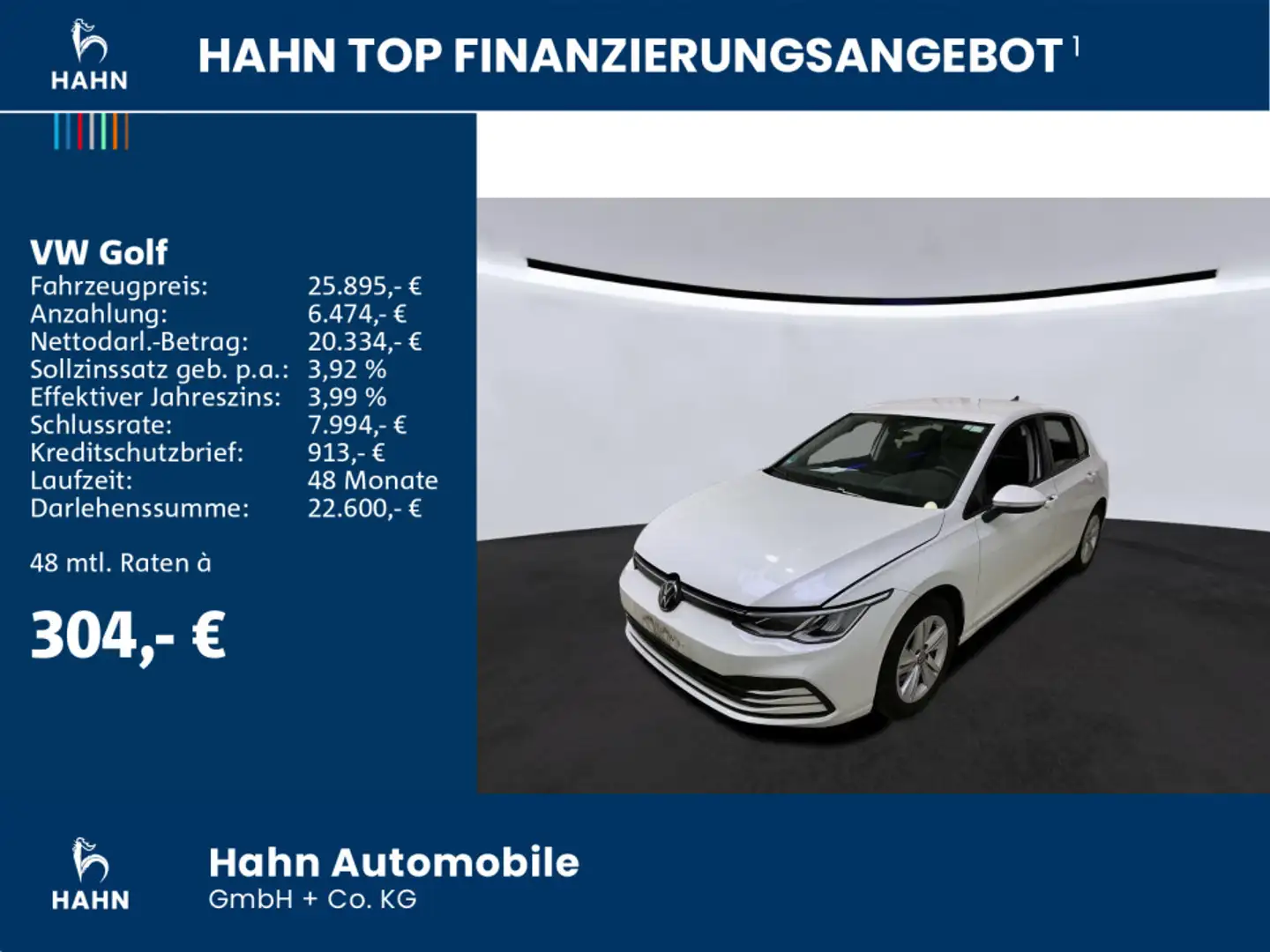 Volkswagen Golf VIII Life 1.5eTSI DSG CAM Spurh LED Navi AC Weiß - 2