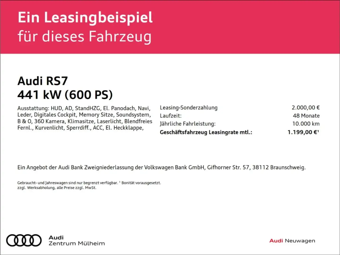 Audi RS7 Sportback TFSI quattroRS-Dynamikpaket plus 305 km/ Чёрный - 2