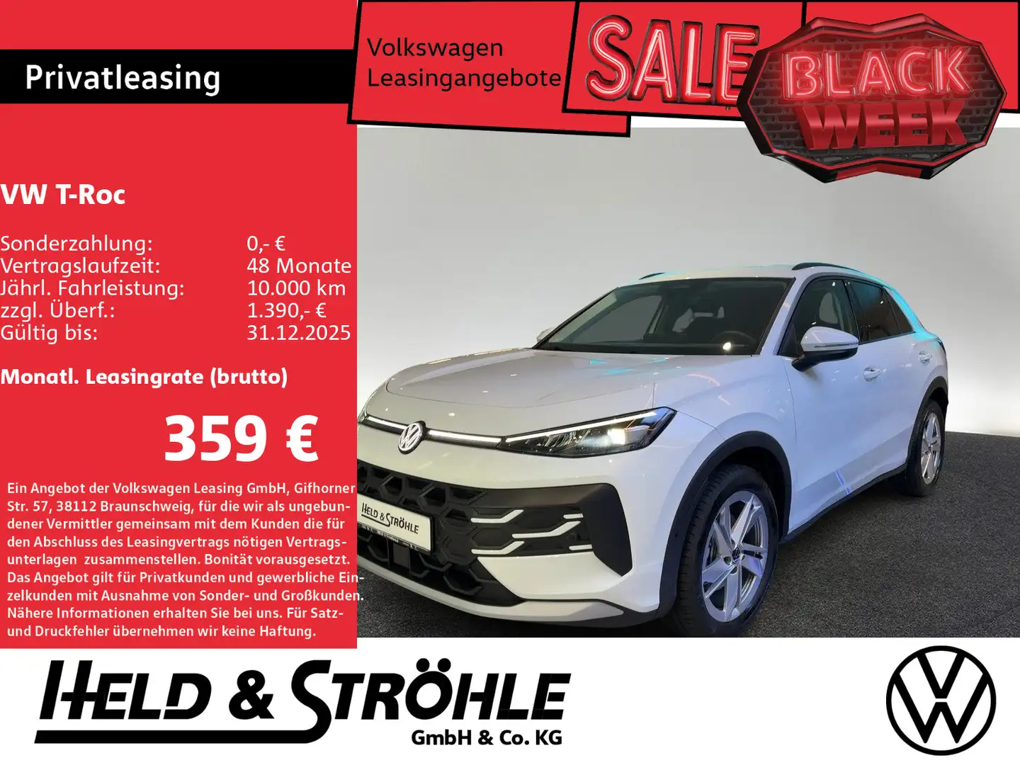 Volkswagen T-Roc Life 1.5l eTSI ACC WKR RFK Front Assist Blanc - 1