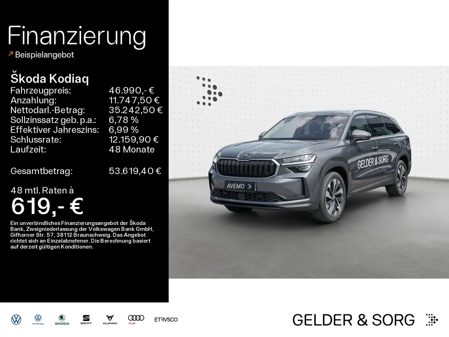 Skoda Kodiaq Selection 2.0 TDI DSG|AHK|NAVI|LED|VZE Grau - 1