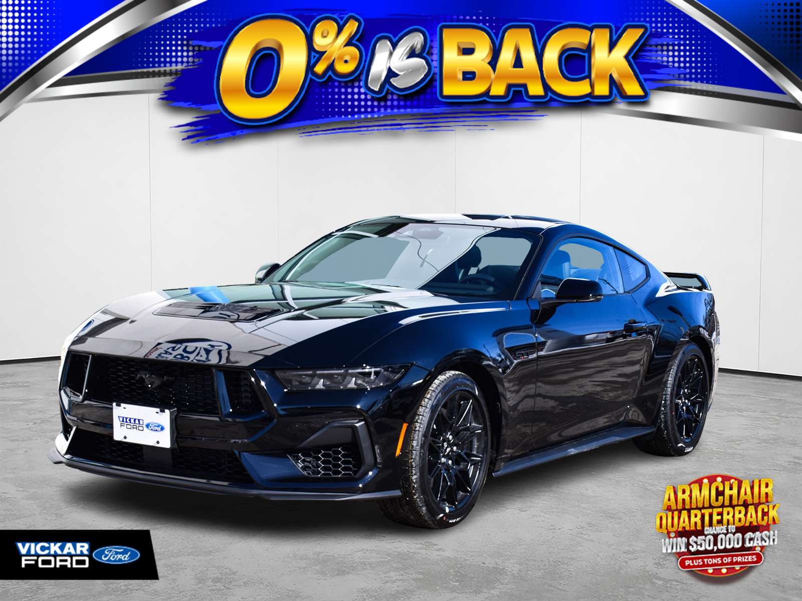 Black 2026 Ford Mustang Coupe Rear-Wheel Drive Manual