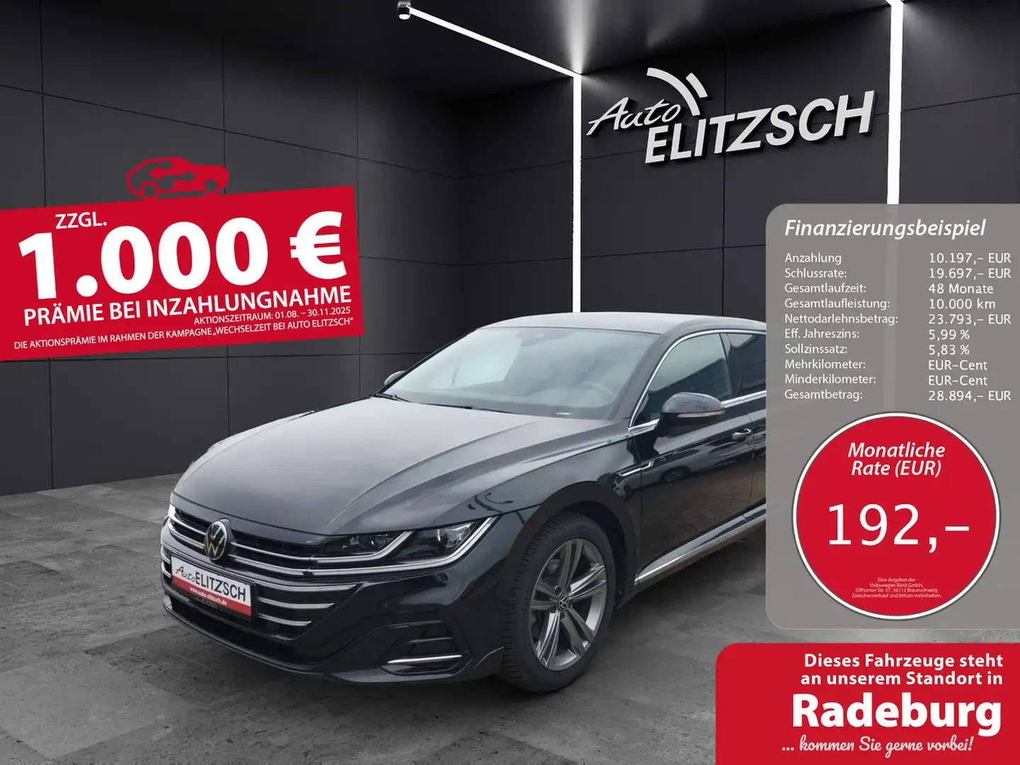 Volkswagen Arteon SB TSI R-Line DSG Matrix AHK Navi AID ACC SH Schwarz - 1
