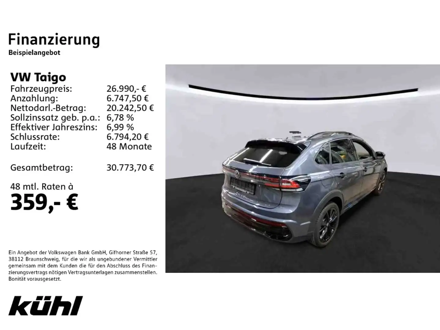 Volkswagen Taigo 1.5 TSI DSG R line IQ.Light/ACC/Kamera/App Grau - 2