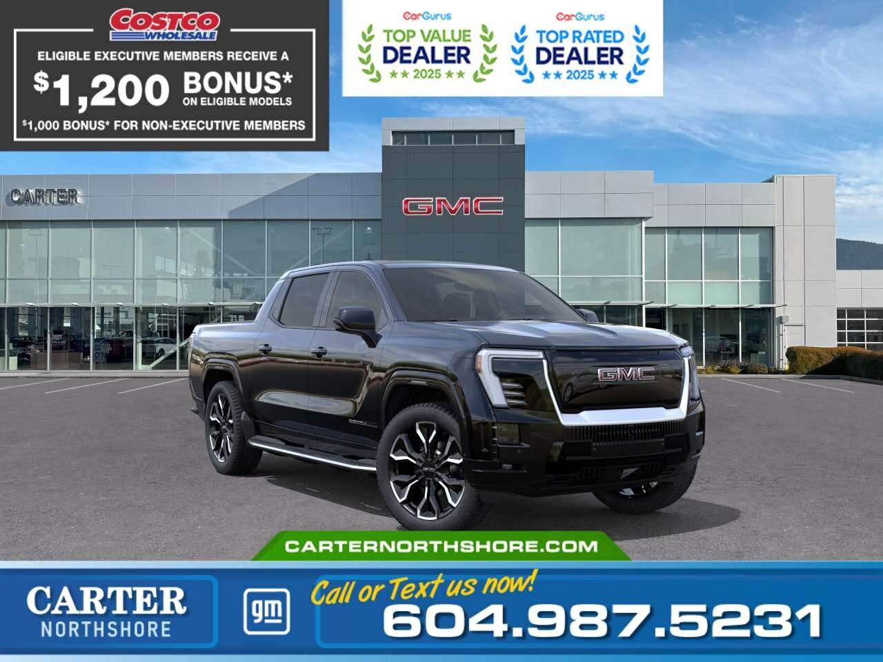 Black 2026 GMC Sierra EV Pickup Truck All-Wheel Drive Automatic