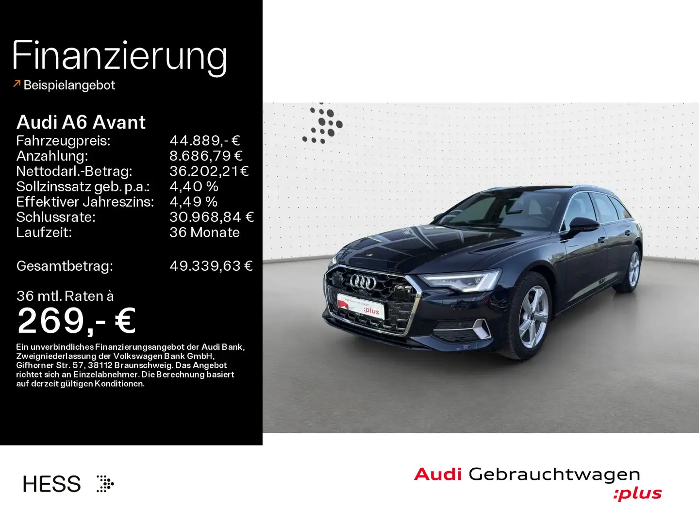 Audi A6 40 TDI advanced *AHK*LEDER*NAVI-PLUS*LE Blau - 1