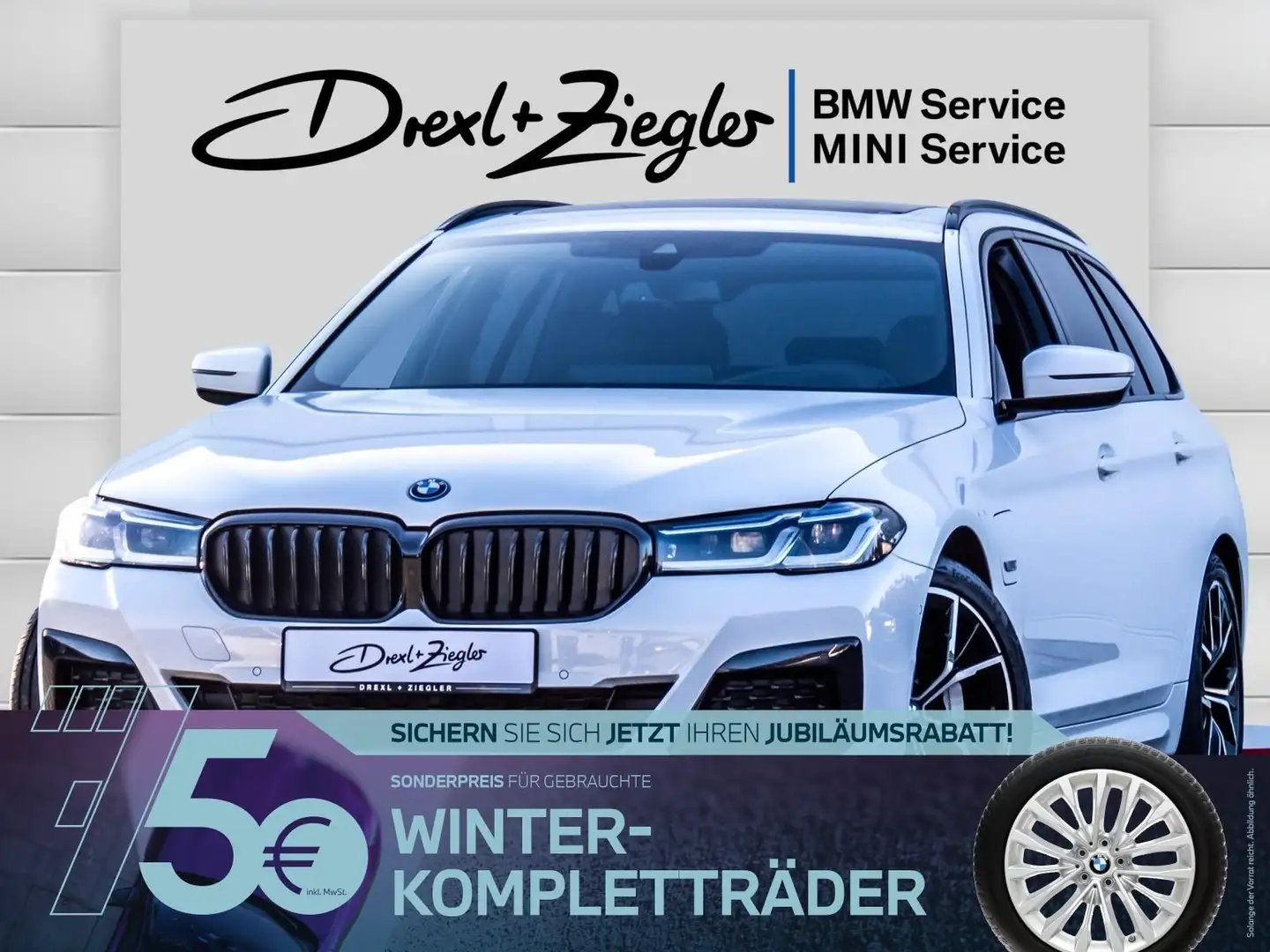 BMW 530 e Touring M-Sport AHK GSD Laser HuD H&K PanoD Wit - 1