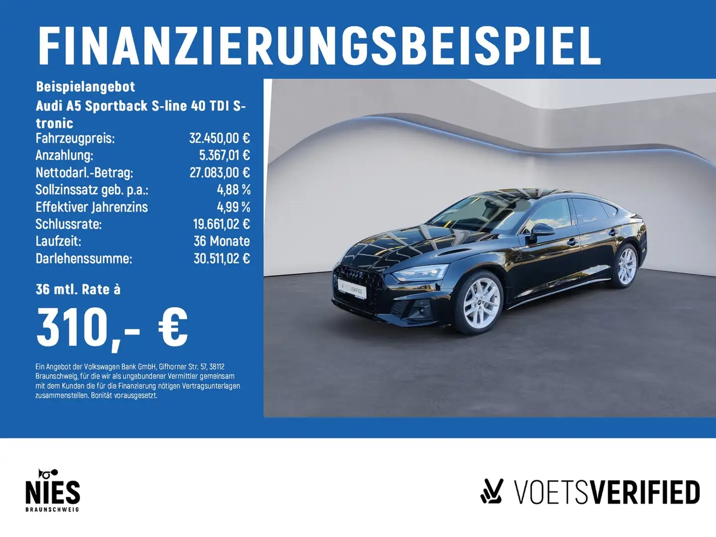 Audi A5 Sportback S-line 40 TDI S-tronic LED+KLIMA+PDC H Noir - 2