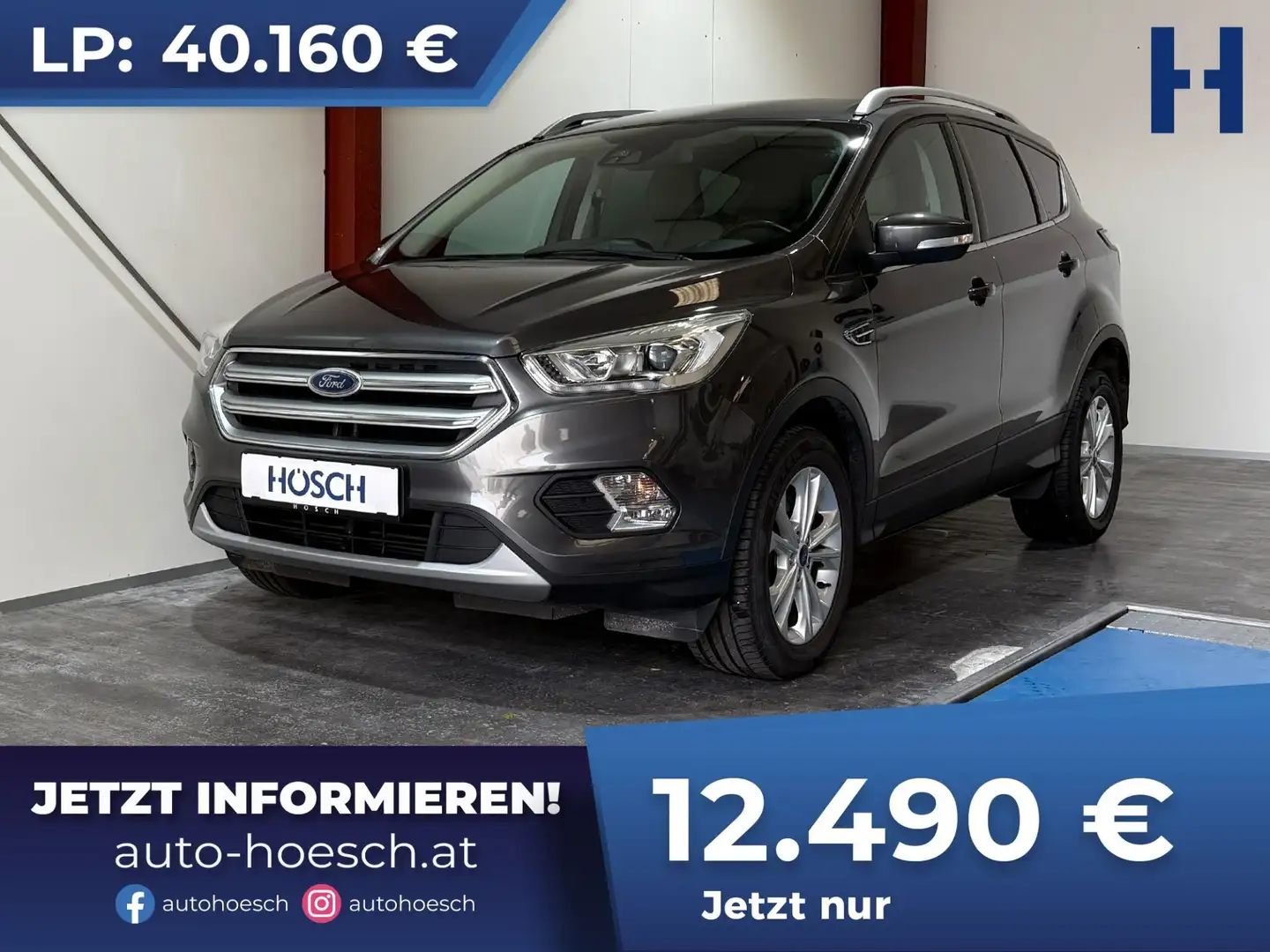 Ford Kuga TDCi Titanium 8-fach AHK LEDER R-KAM +++ Grigio - 1