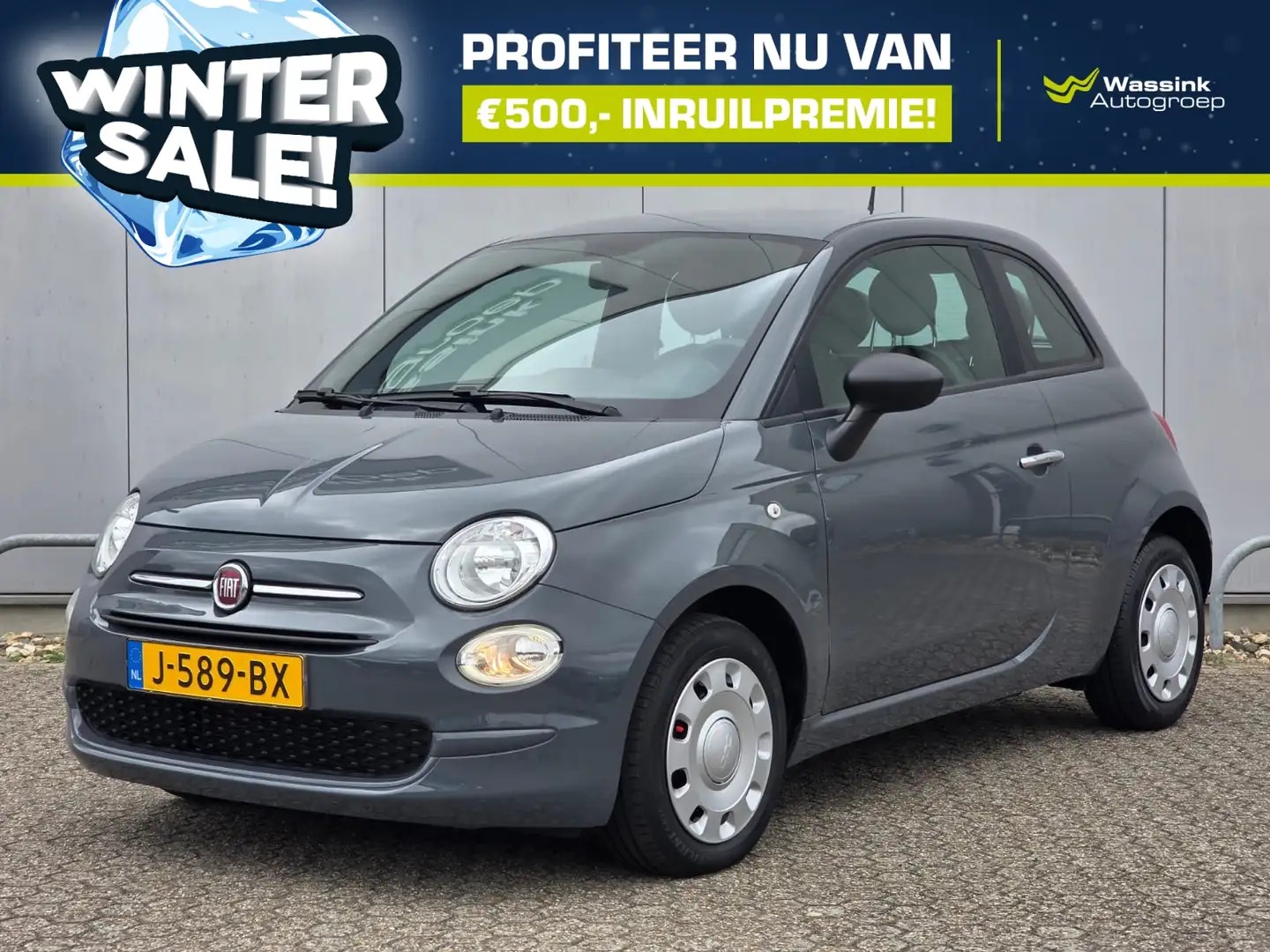 Fiat 500 1.0 70pk Hybrid Pop | WINTERSALE I Cruise Control Grau - 1