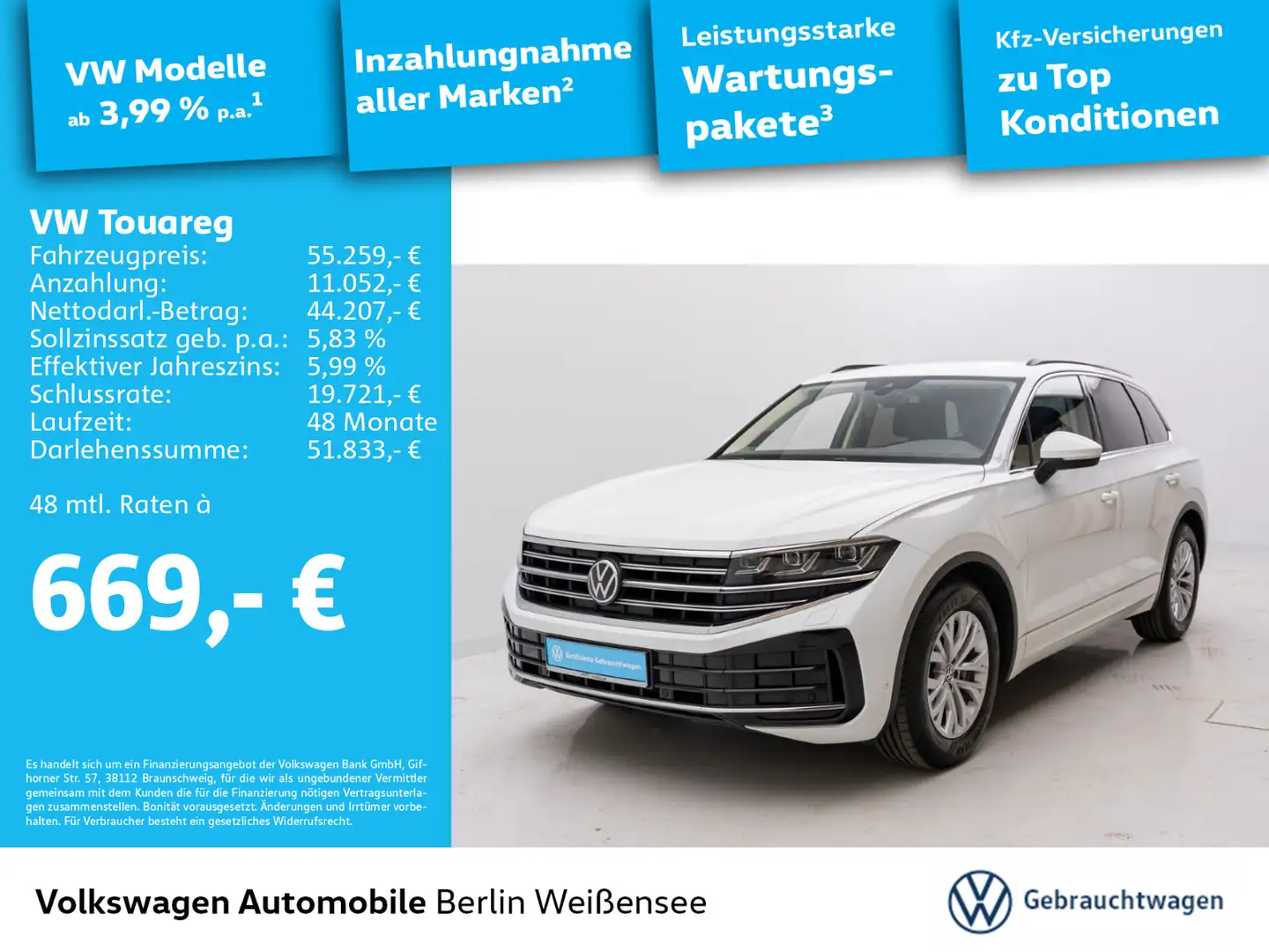 Volkswagen Touareg 3.0 TDI DSG* ELEGANCE*4MOT*MEMORY*NAVI*L Weiß - 1