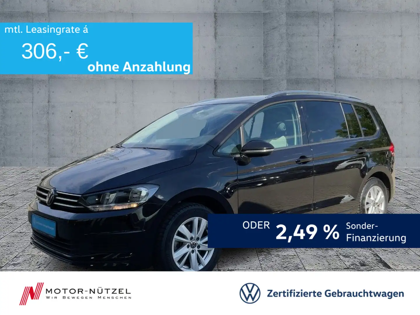 Volkswagen Touran 1.5 TSI DSG COMFORTLINE KLIMA+NAVI+AHK+7S Schwarz - 1