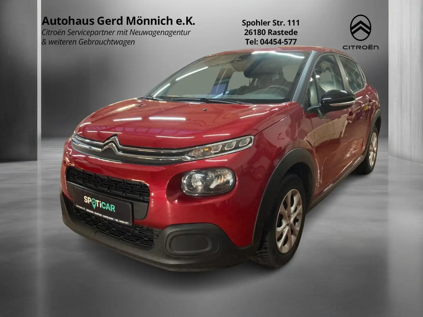 Citroen C3 1 1.2 PureTech 82 Feel Tempomat AFIL Spurassiste Rot - 1