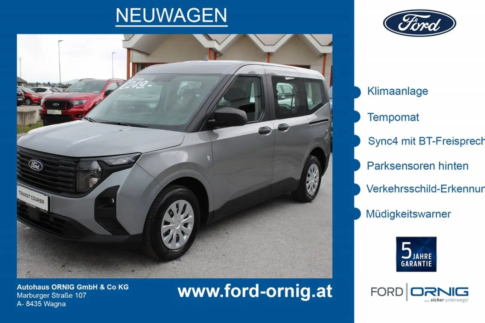 Ford Tourneo Courier Trend 1.0EcoBoost 125PS M6 Front Silber - 1