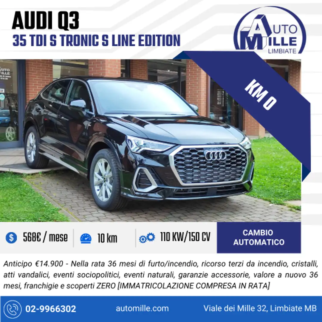 Audi Q3 35 2.0 tdi S line edition s-tronic Nero - 1