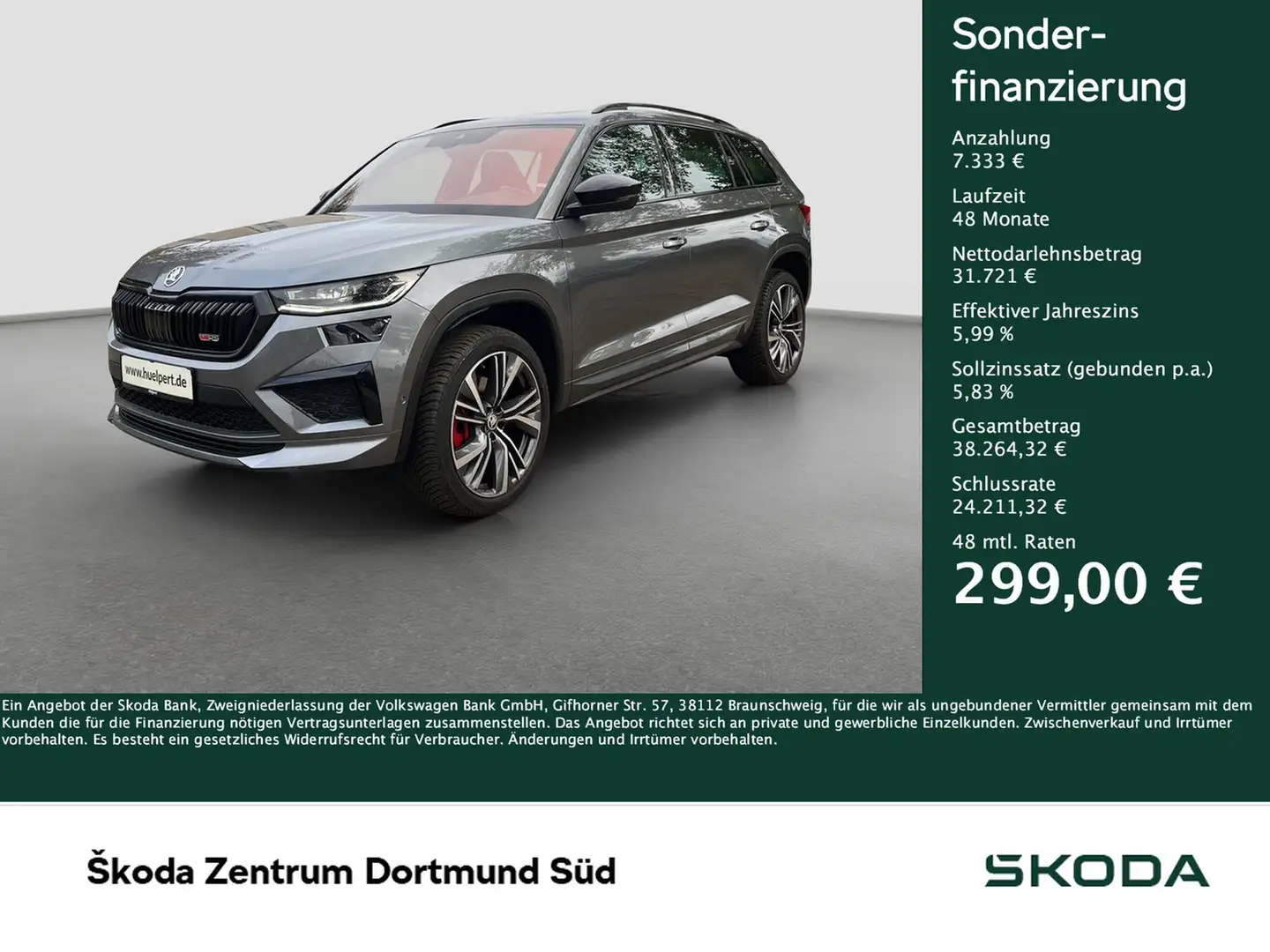 Skoda Kodiaq 2.0 RS 4X4 LEDER STANDHZ PANO AHK ACC 20Z Gris - 1