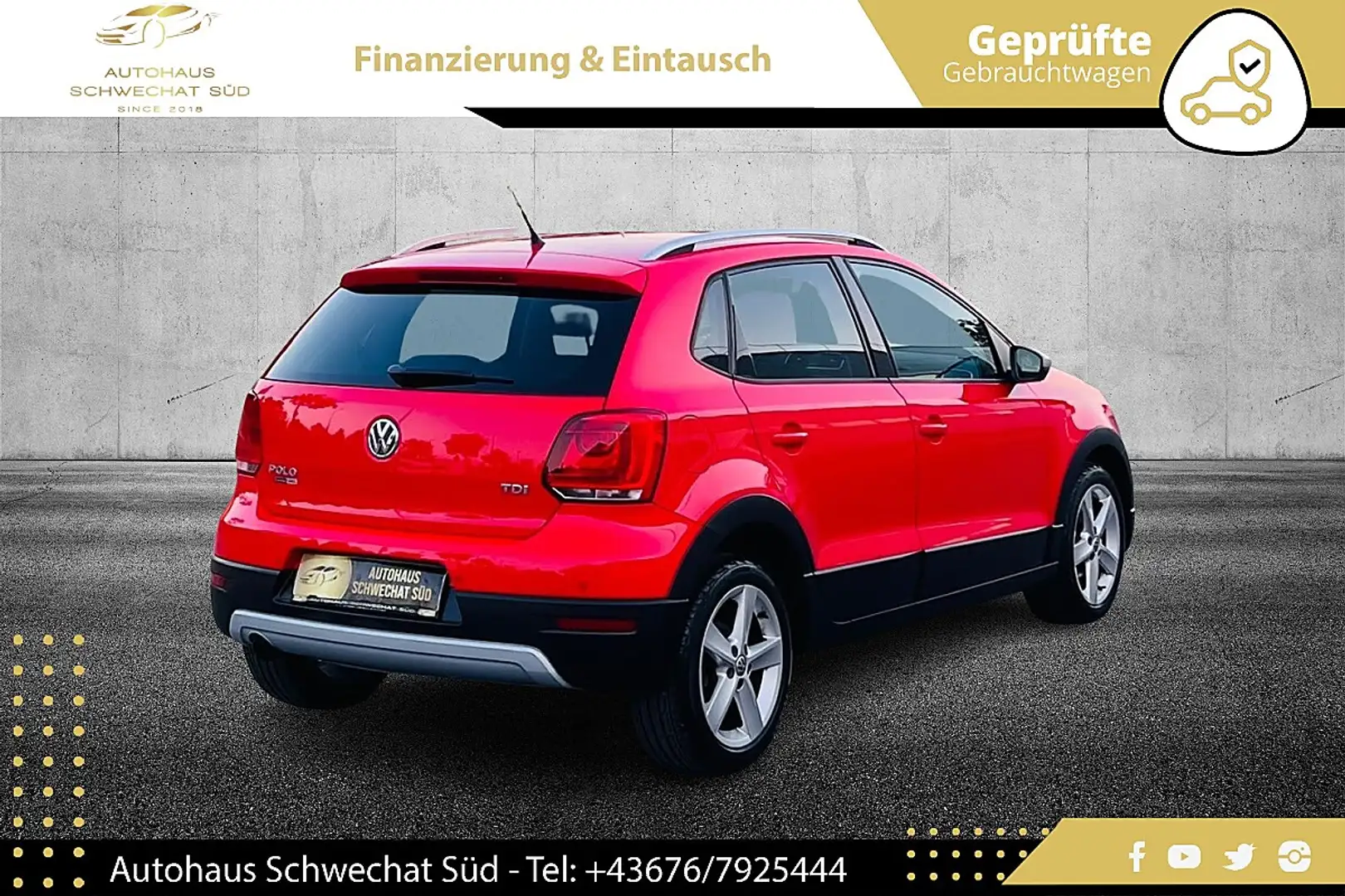 Volkswagen Polo Cross Country 1,6 TDI // 1.BESITZ // PICKERL BIS 09/2... Rot - 2