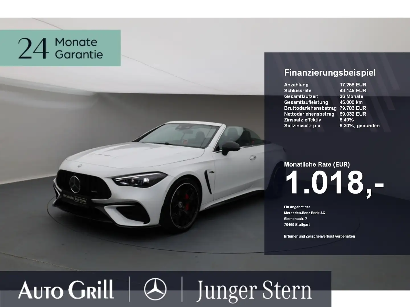 Mercedes-Benz CLE 53 AMG 4M+ Cabrio NightII PerSitz Prem+ Dyn+ Weiß - 1