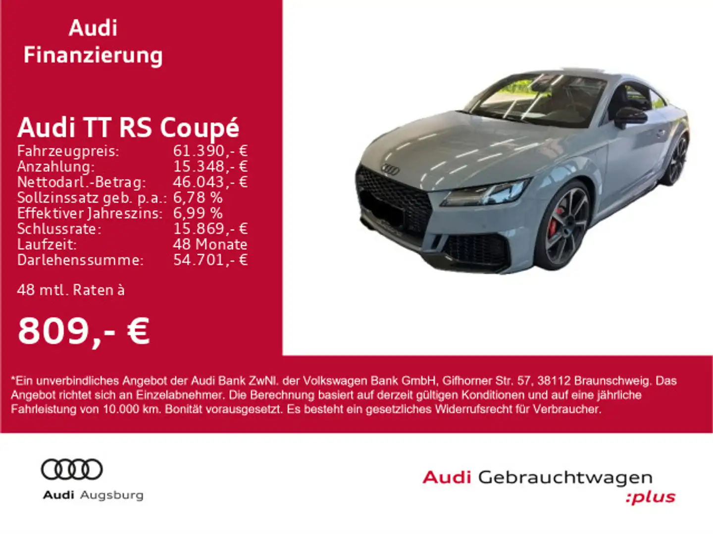 Audi TT RS TT RS Coupe S tronic *MATRIX*B&O*V-MAX280*20''* Grau - 1