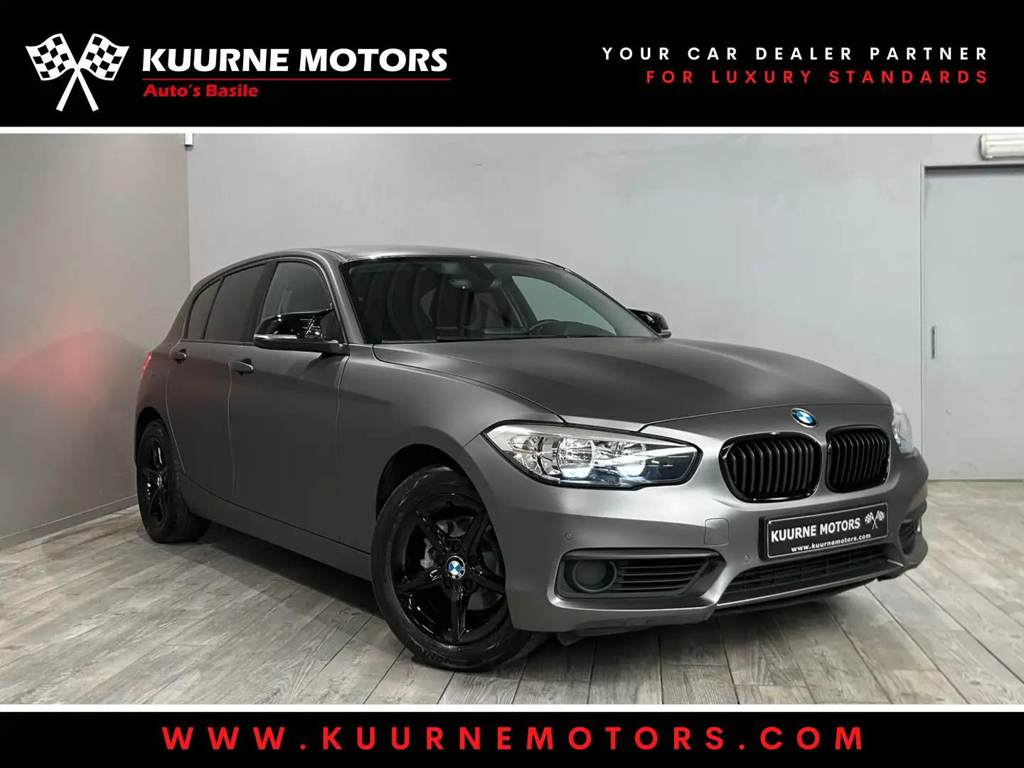 BMW 116 i Hatch Wrap/Alu/Gps/Pdc/Airco/Bt *1j garantie* Gris - 1