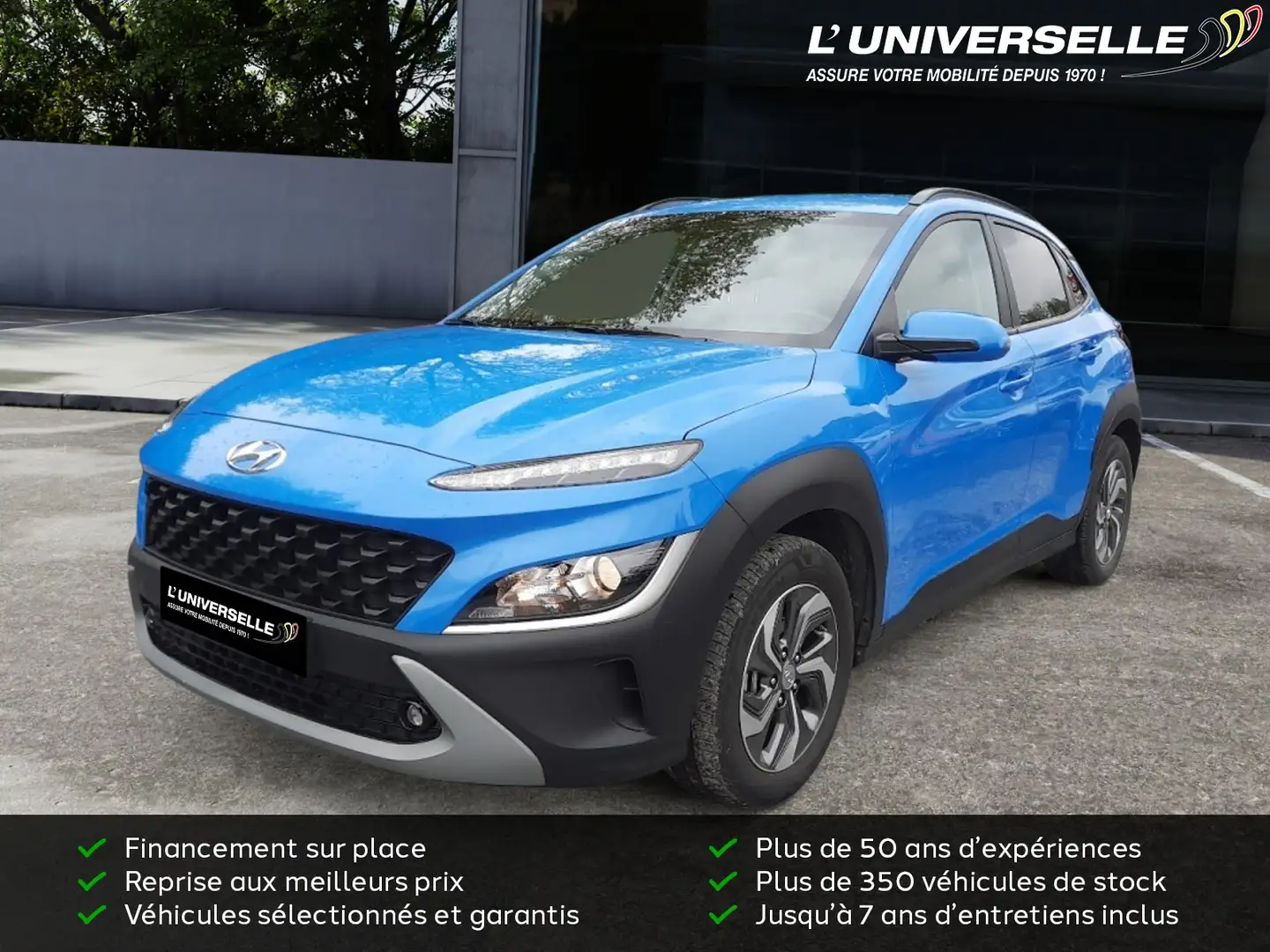 Hyundai KONA TECHNO HYBRID AUTO Bleu - 1
