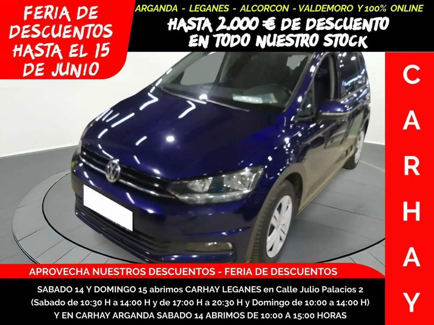 Volkswagen Touran 1.6 TDI SCR TRENDLINE (EU6.2) - 5 PLAZAS Azul - 1