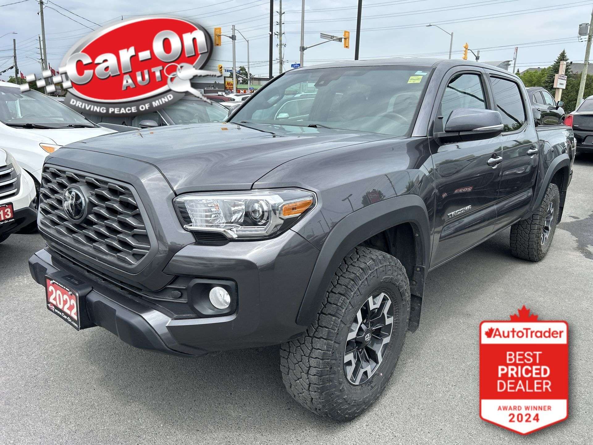 Gray 2022 Toyota Tacoma TRD Off Road Double Cab 4WD Pickup Truck Four-Wheel Drive Automatic