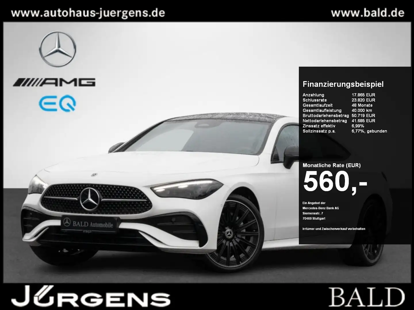 Mercedes-Benz CLE 300 4M AMG-Sport/Pano/Memo/DIGITAL/HUD/360° Weiß - 1