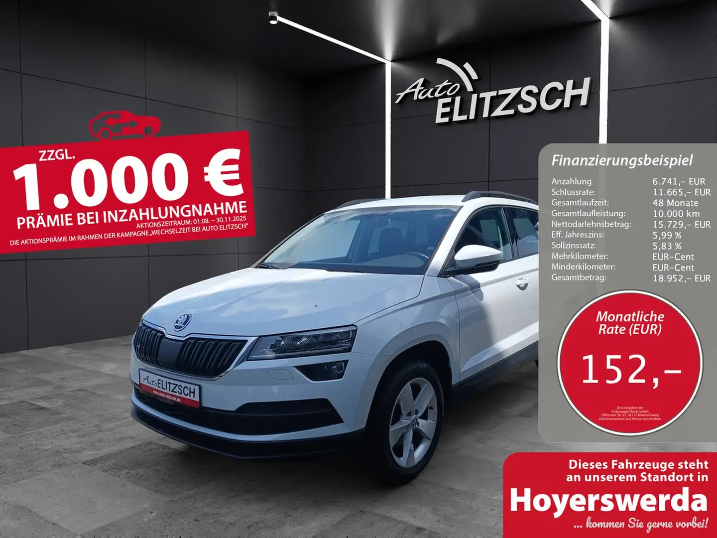 Skoda Karoq TSI Ambition DSG LED Navi GRA PDC SH LM Weiß - 1