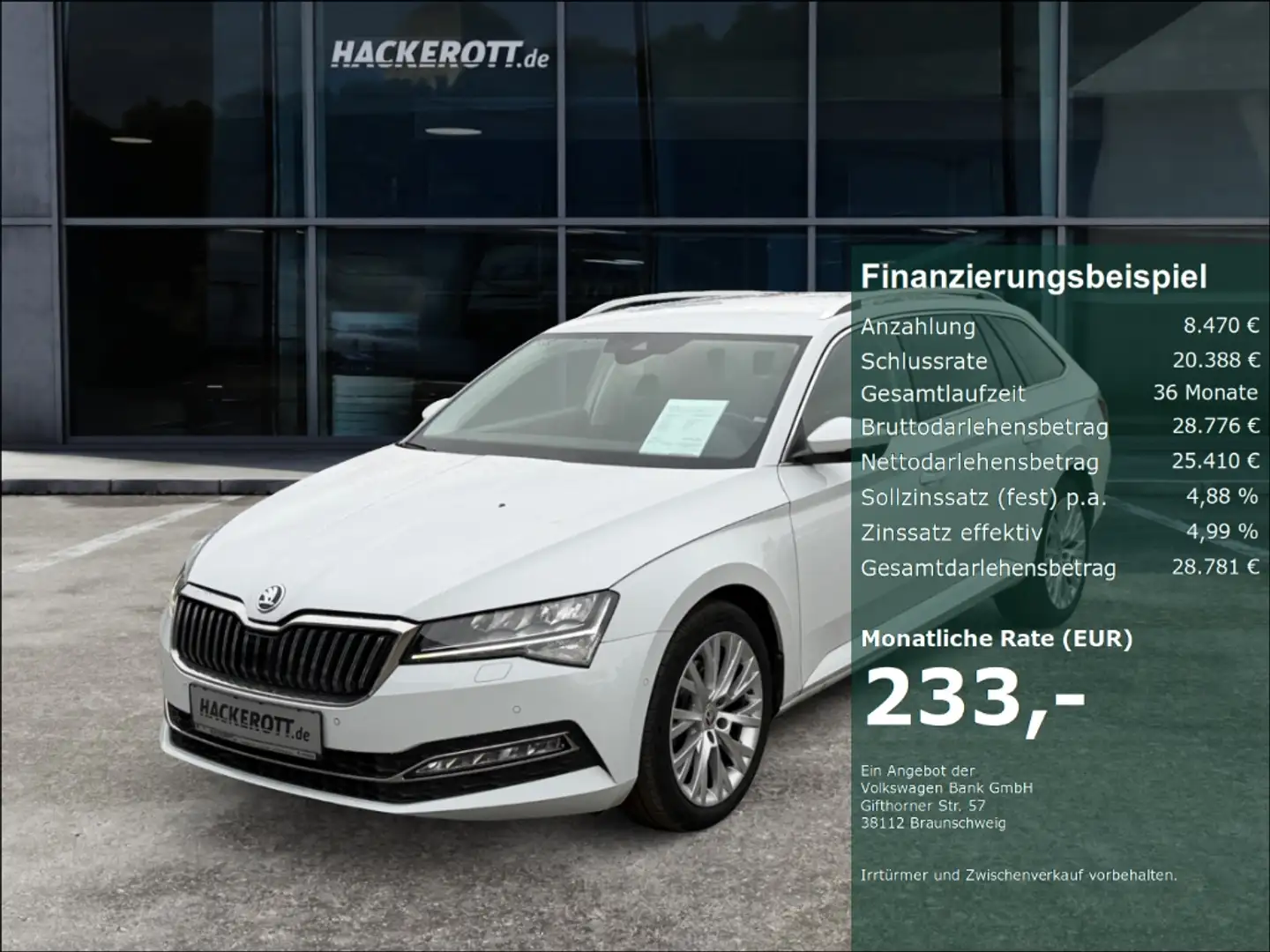 Skoda Superb Combi Style 2.0 TDI DSG 110kW AHK Standheizung Weiß - 1