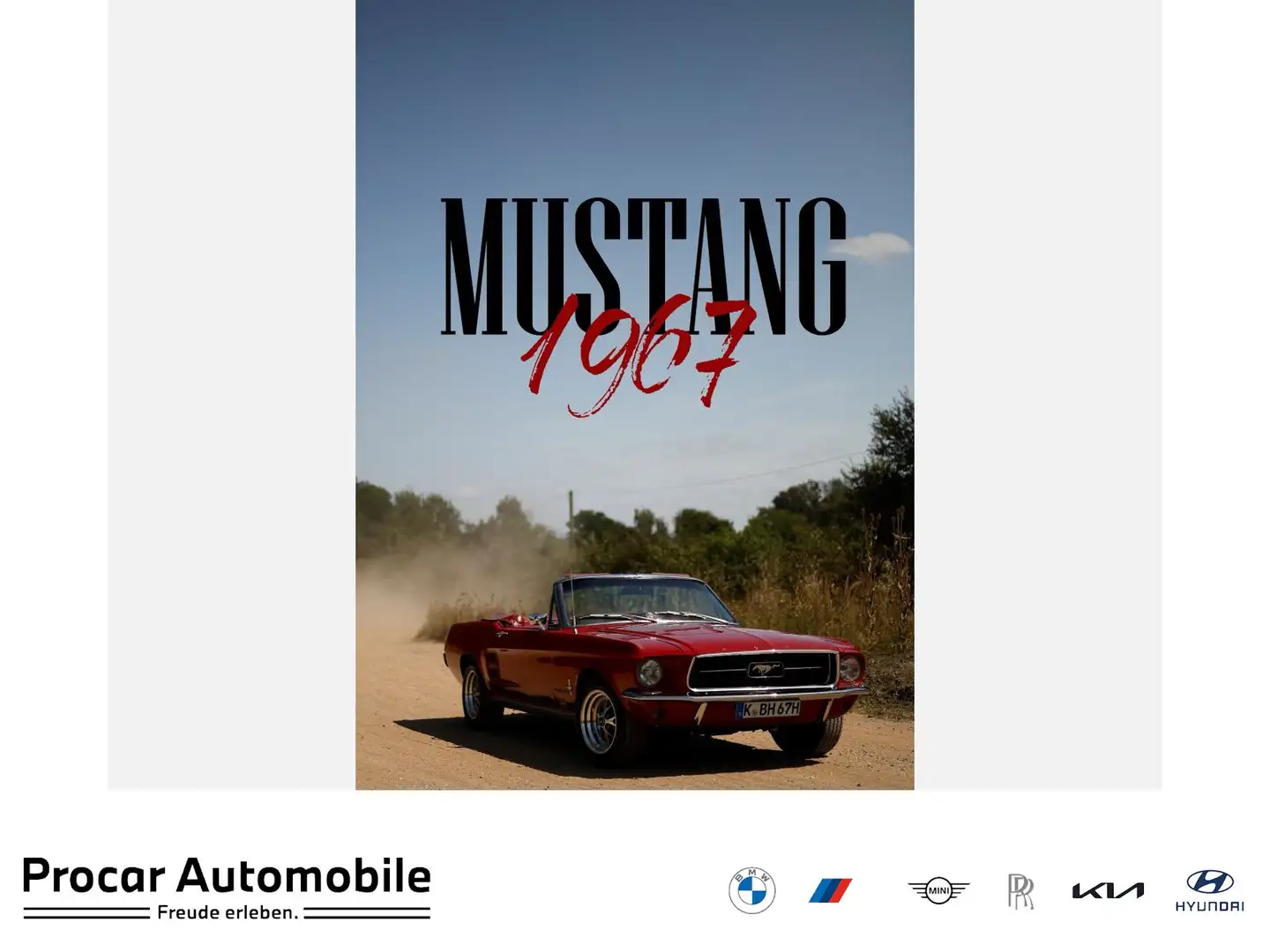Ford Mustang 1967 V8 Cabrio Rouge - 1