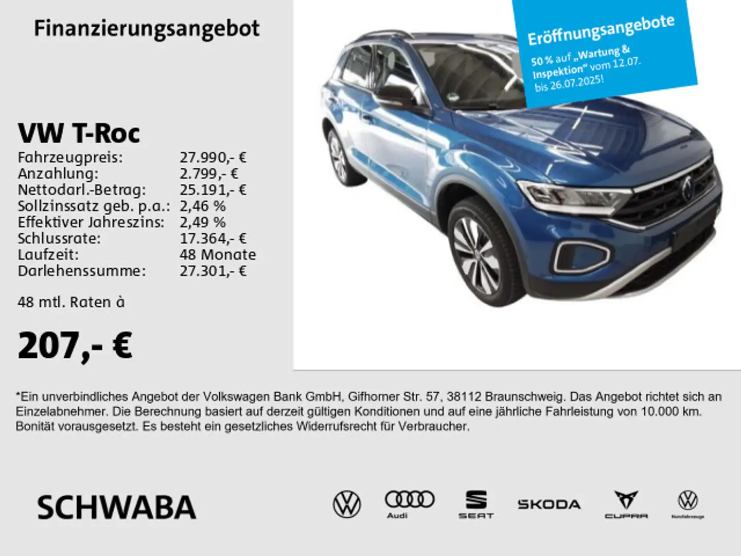 Volkswagen T-Roc Goal 1.5 TSI LED*VIRTUAL*NAV*AHK*R-KAM*17" Blau - 1