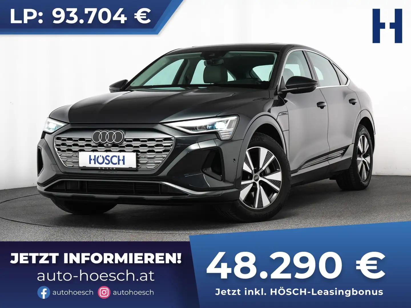 Audi Q8 e-tron SB 50 quattro Adv. PANO AHK LEDER ERSTBESITZ Grau - 1