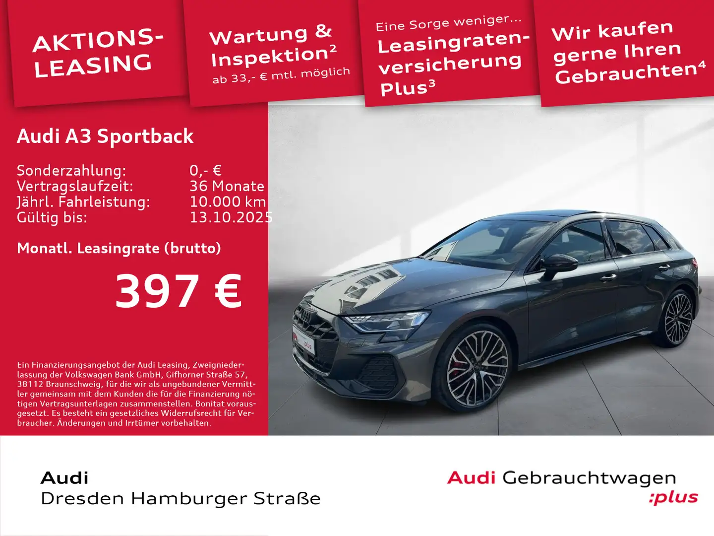 Audi A3 35 TDI S line Matrix Standhz. AHZV Grau - 1