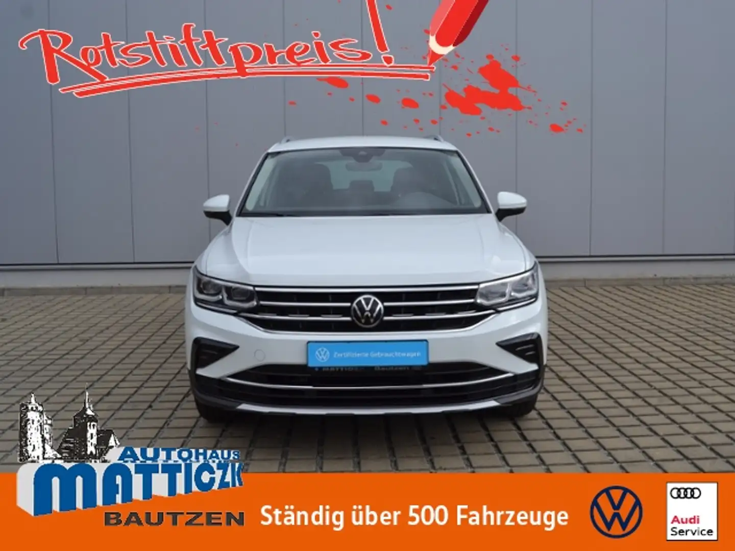 Volkswagen Tiguan 2.0 TDI DSG Elegance AHK/18-ZOLL/MATRIX/NAVI+VZE/ Weiß - 1
