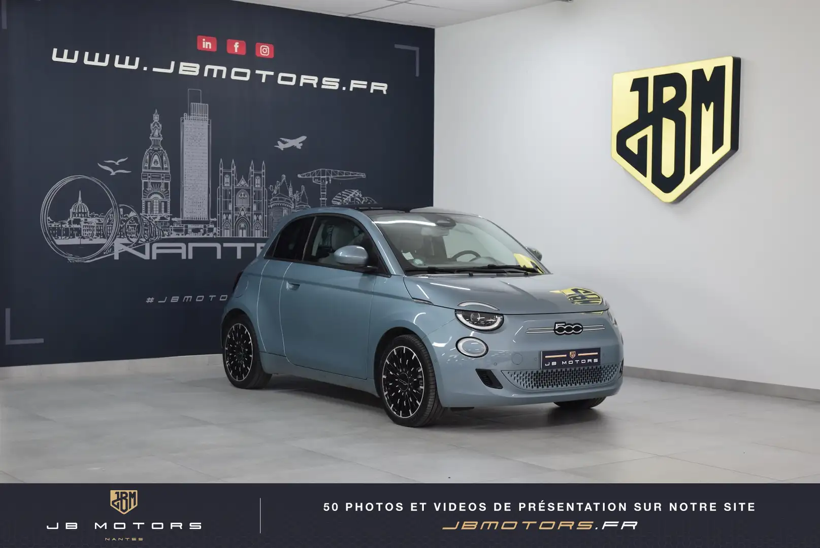 Fiat 500e 500 e 42kw 118 ch Icone Plus Toit panoramique Came Bleu - 1